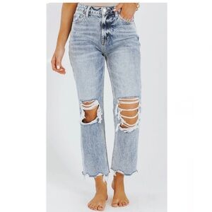 Blue Melody Vintage Crop Straight Jeans - Magnolia Boutique